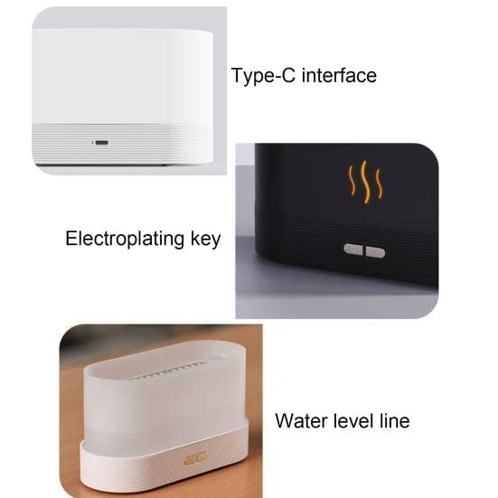 Flame Humidifier Lamp Oil Diffuser with Flame Light