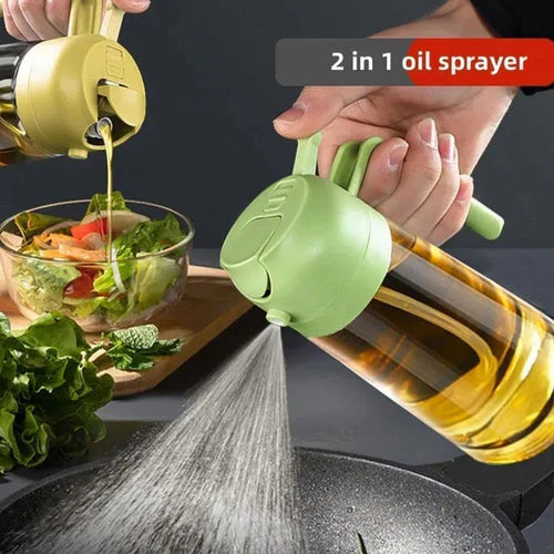 2 in 1 Oil Spray Glass Bottle