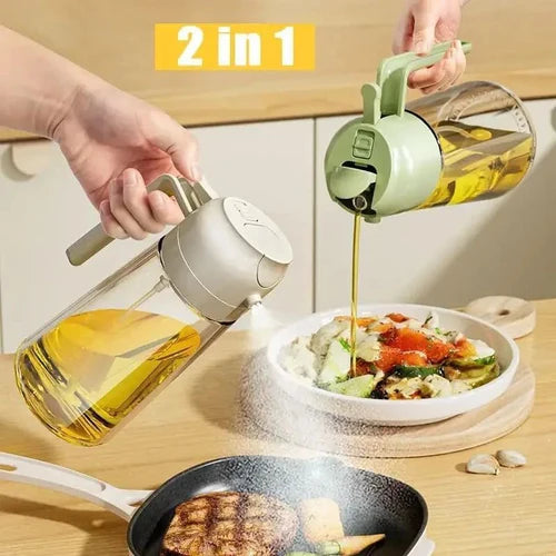 2 in 1 Oil Spray Glass Bottle