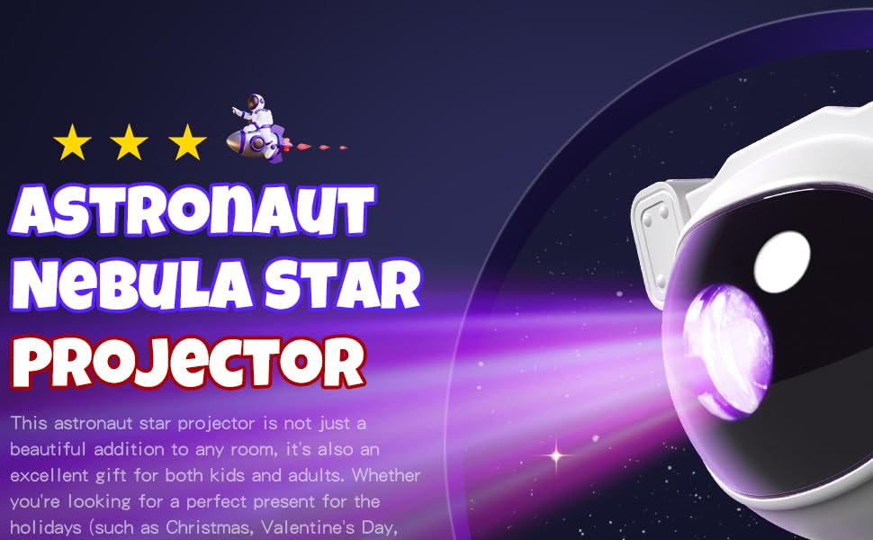 Astronaut Starry Projector 360° Adjustable Galaxy Space Projector Light with Remote Control