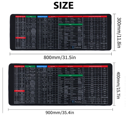 Anti-Slip Keyboard Pad with (Shortcut Key Pattern)