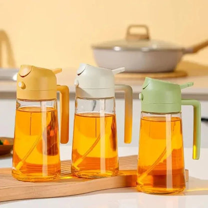 2 in 1 Oil Spray Glass Bottle
