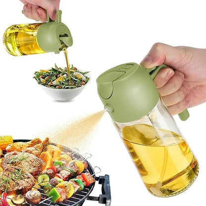 2 in 1 Oil Spray Glass Bottle