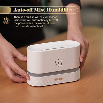 Flame Humidifier Lamp Oil Diffuser with Flame Light