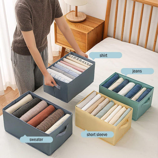 Clothes Organizer 7 Grid Wardrobe Clothes Organizer