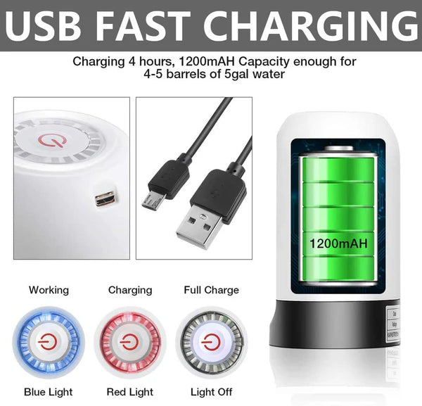 USB Charging Wireless Water Can Dispenser Pump